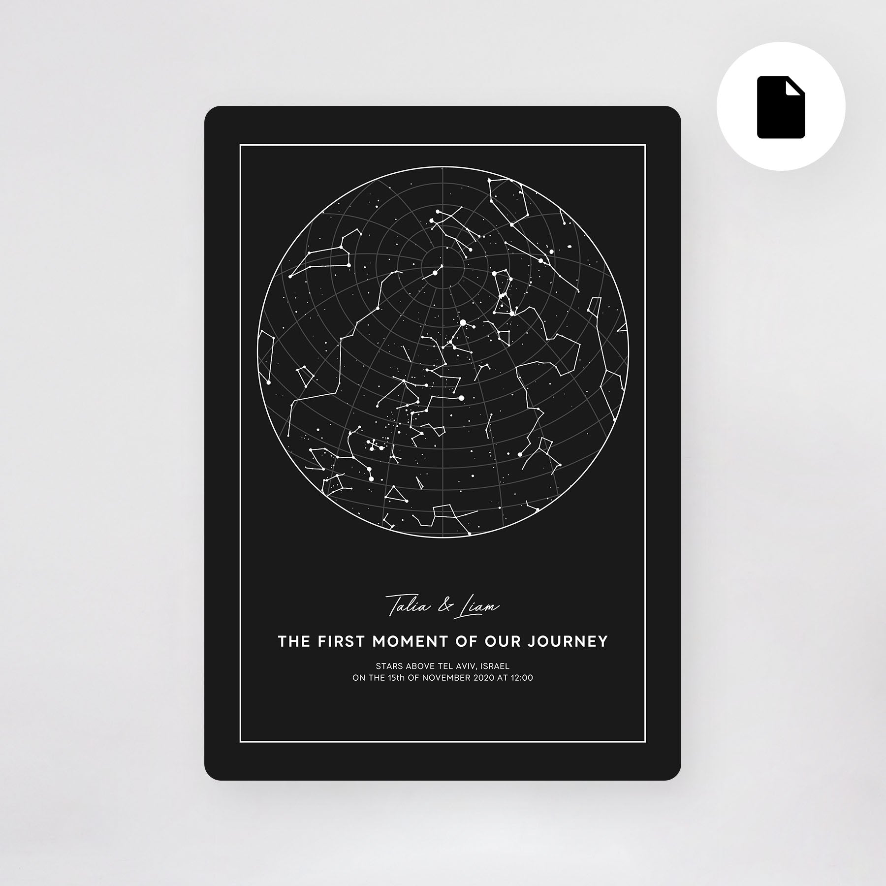 מפת כוכבים קובץ דיגיטלי דגמי ״נורדי״