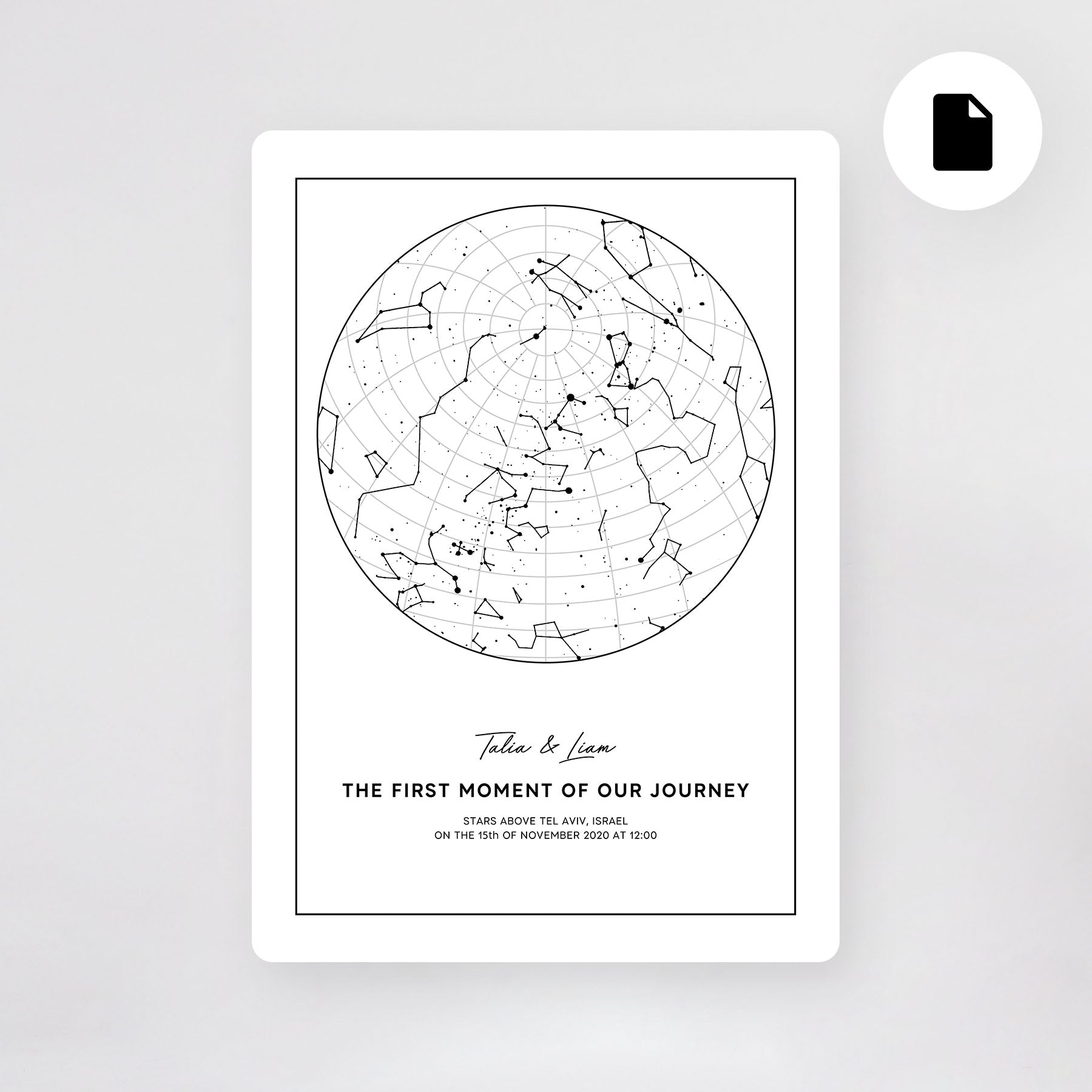 מפת כוכבים קובץ דיגיטלי דגמי ״נורדי״