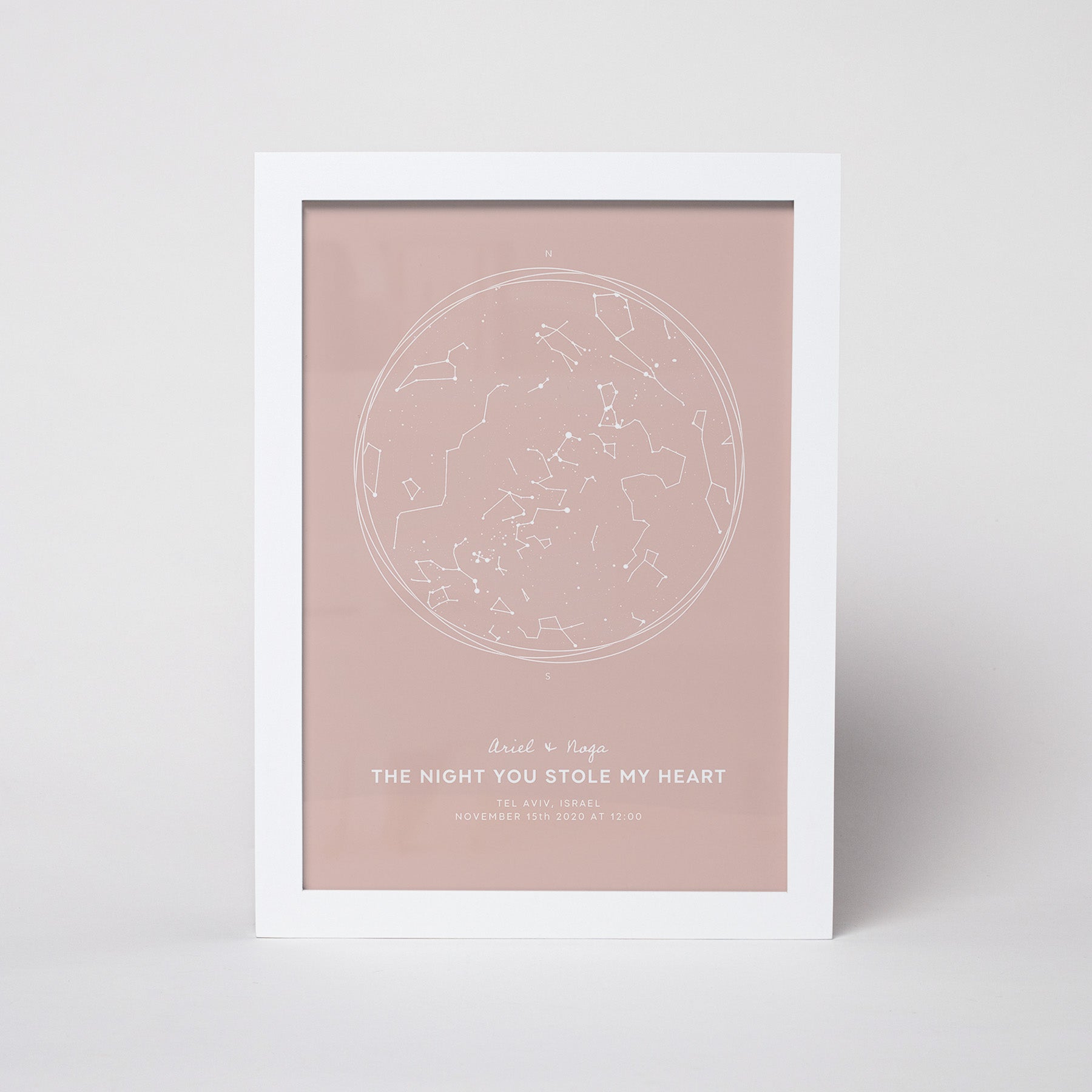 מפת כוכבים דגם Rose Gold