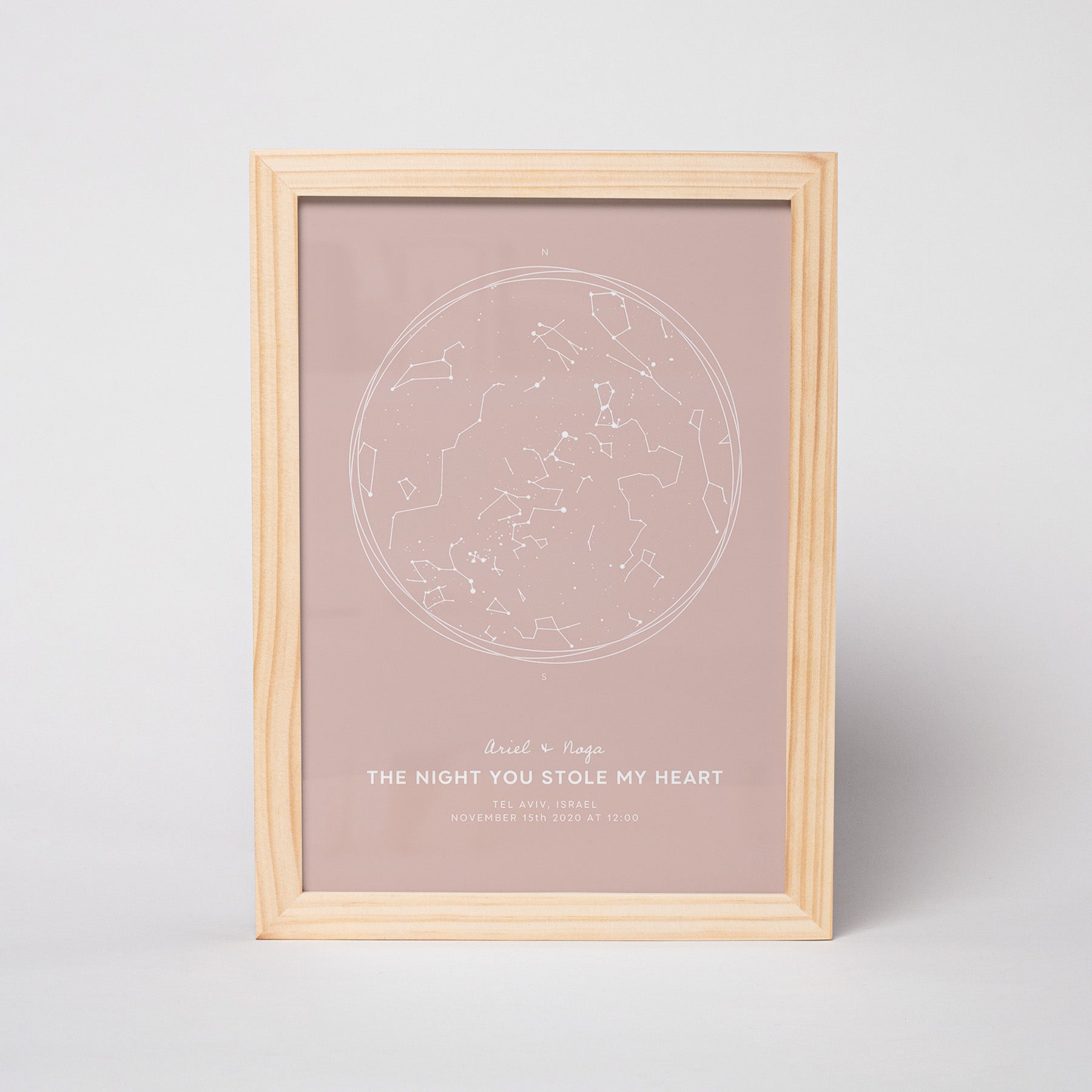 מפת כוכבים דגם Rose Gold