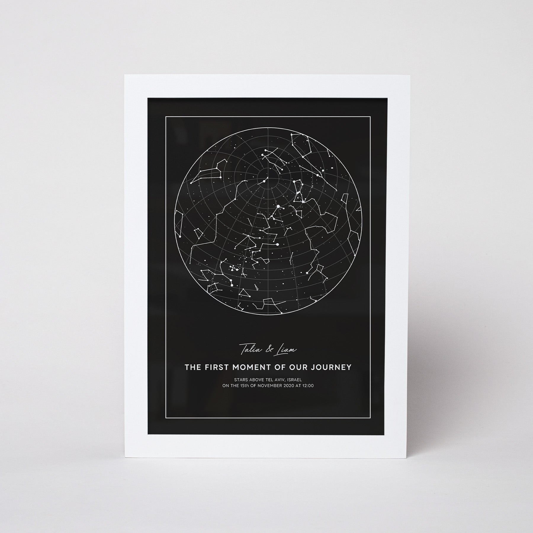 מפת כוכבים דגם Charcoal Black