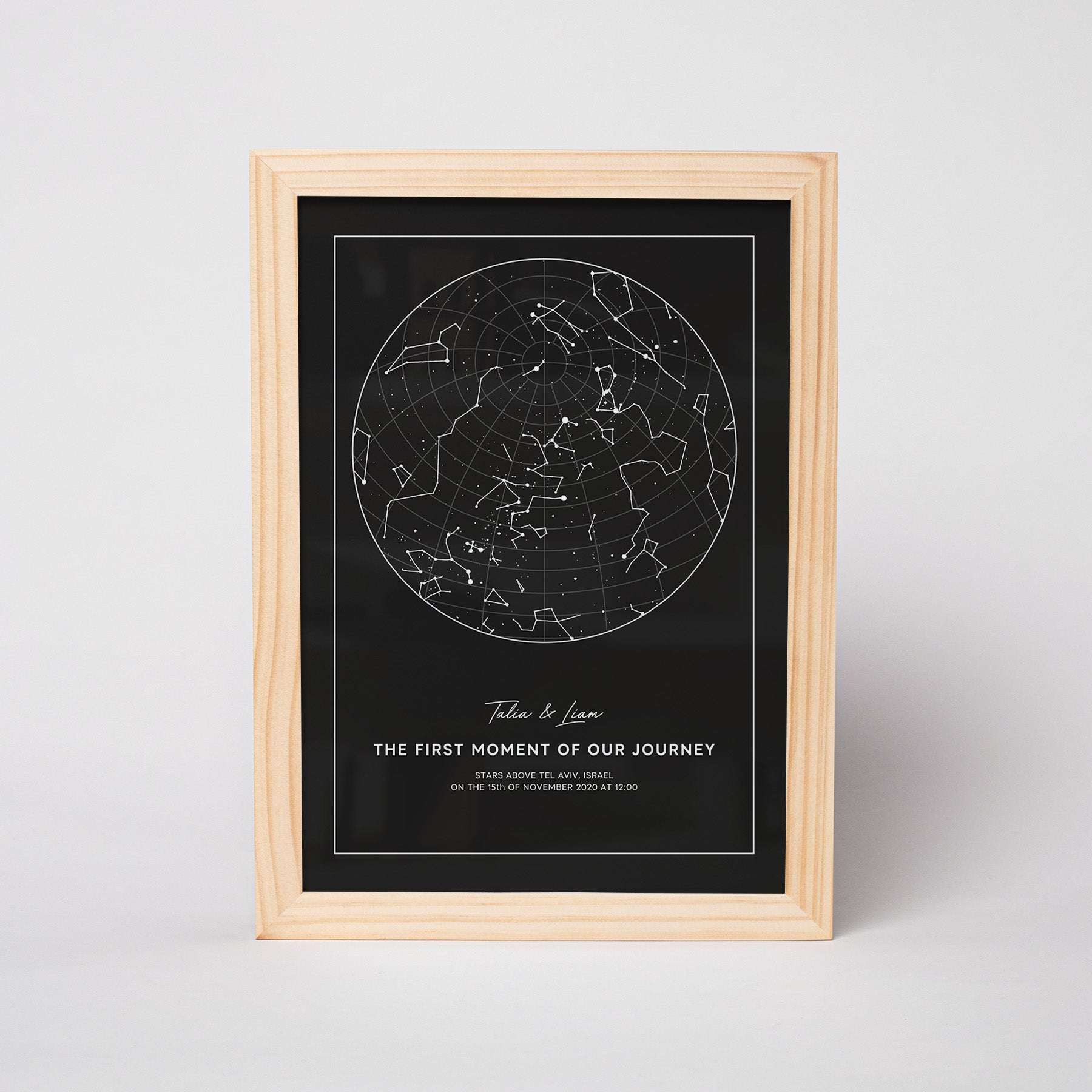 מפת כוכבים דגם Charcoal Black