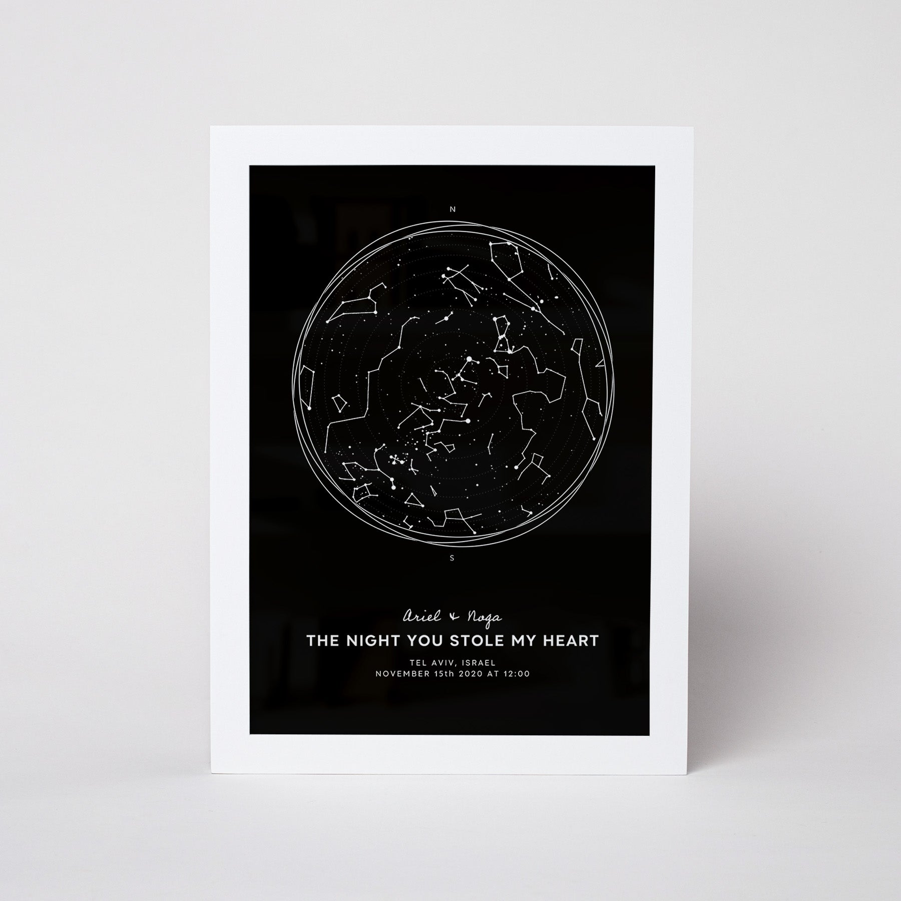 מפת כוכבים דגם Noir