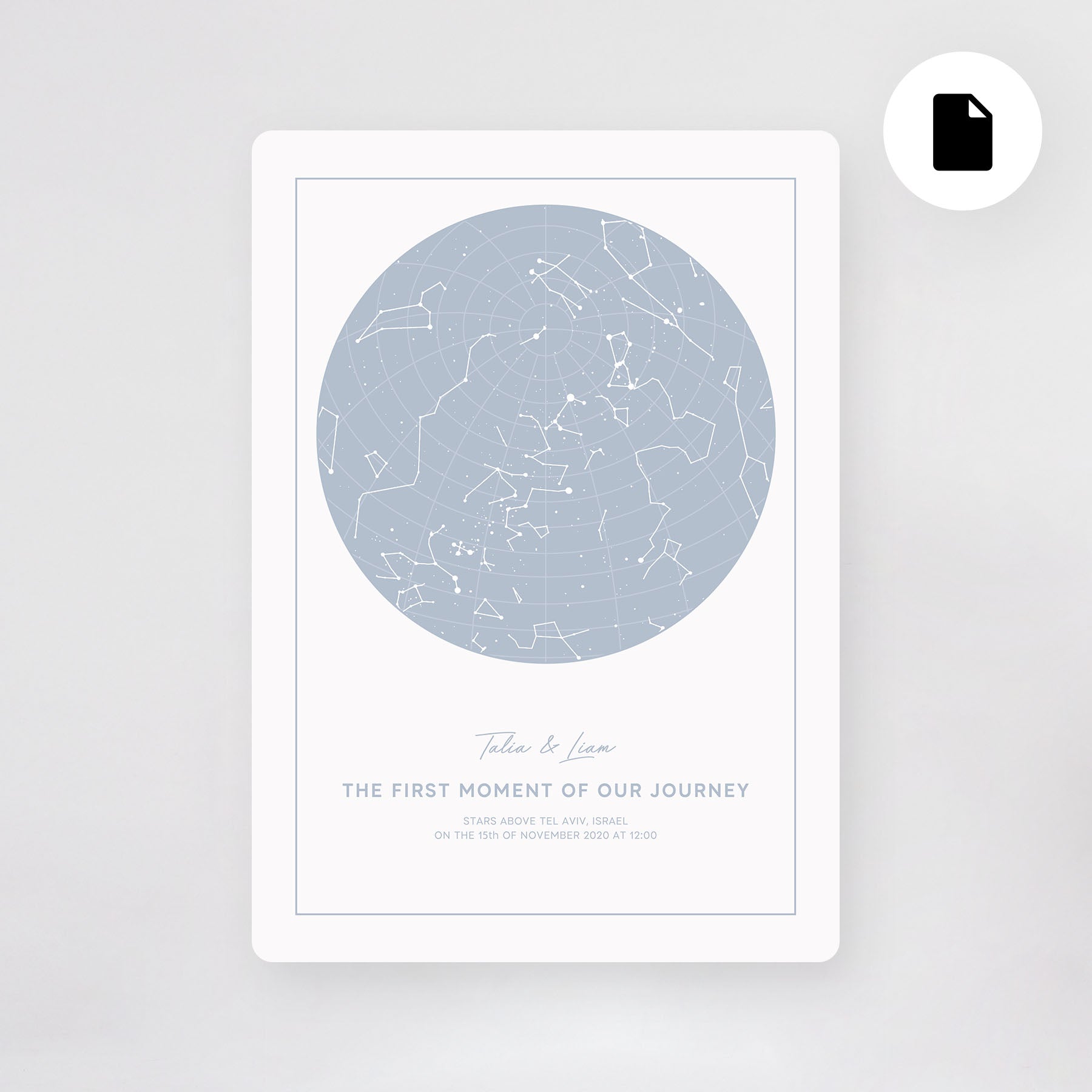 מפת כוכבים קובץ דיגיטלי דגמי ״נורדי״