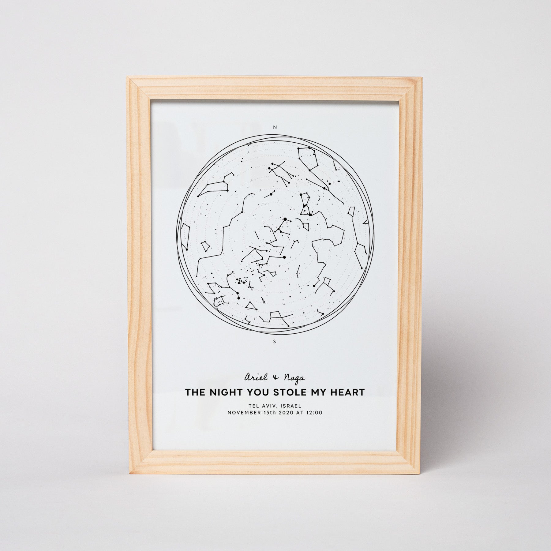 מפת כוכבים דגם קווי White