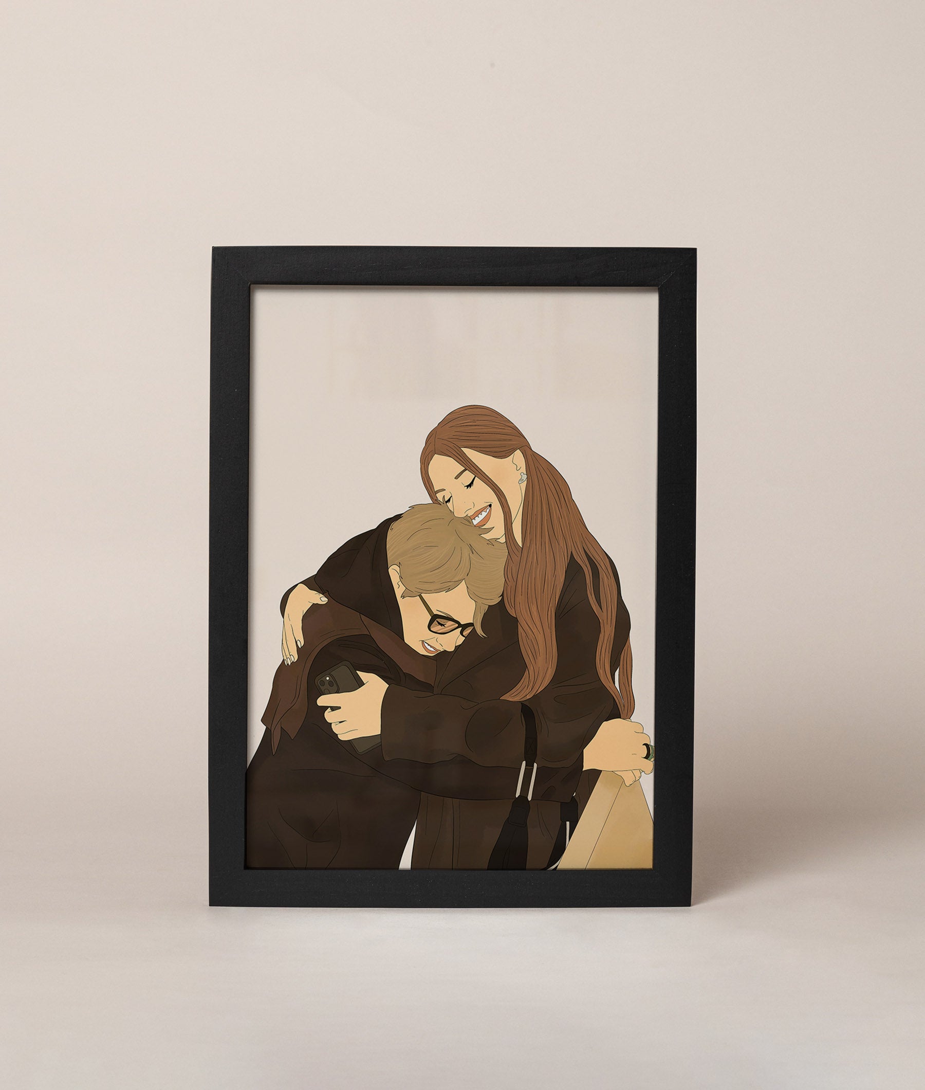 איור סבתא ונכד/ה