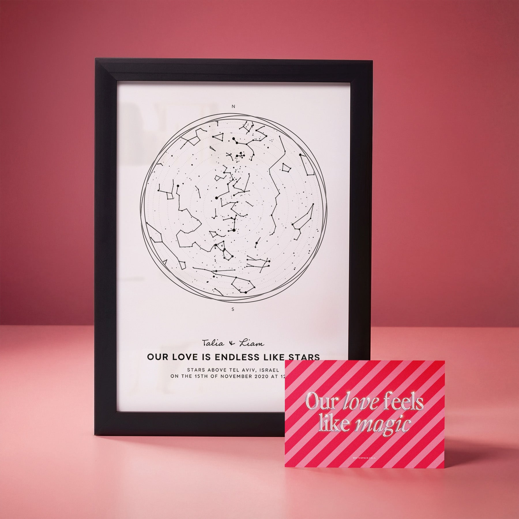 מפת כוכבים לולנטיין - מתנה ליום האהבה 2026