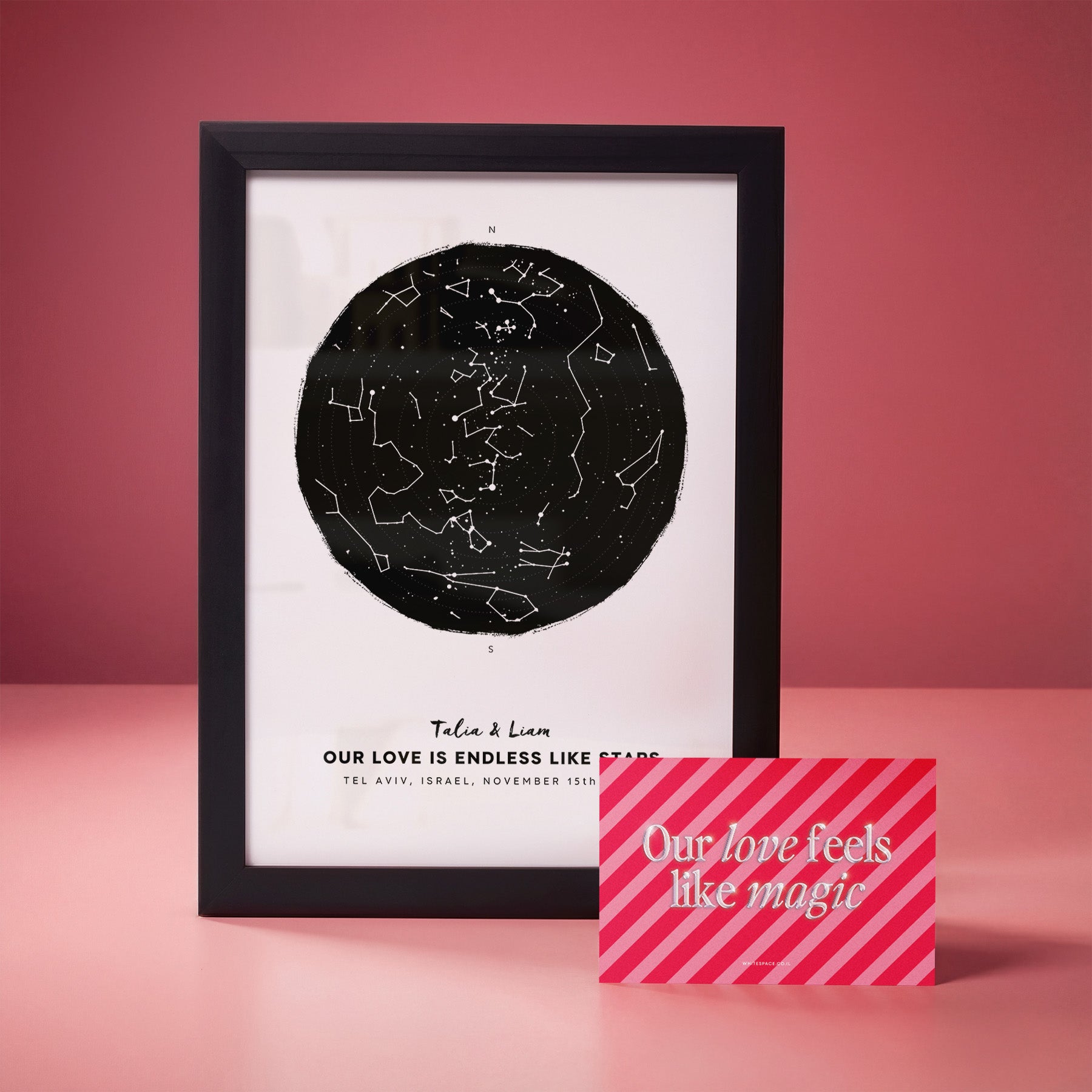 מפת כוכבים לולנטיין - מתנה ליום האהבה 2026