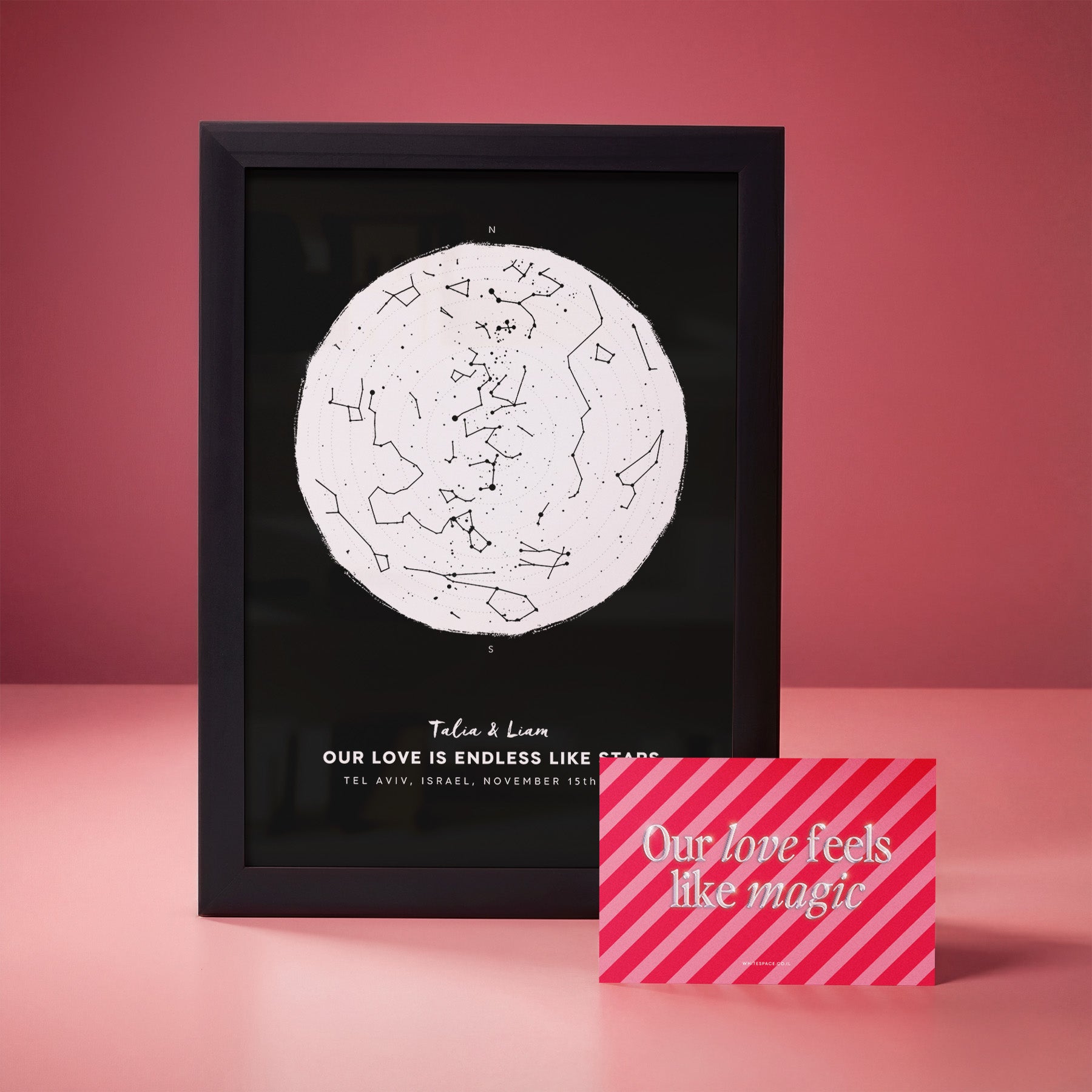 מפת כוכבים לולנטיין - מתנה ליום האהבה 2026